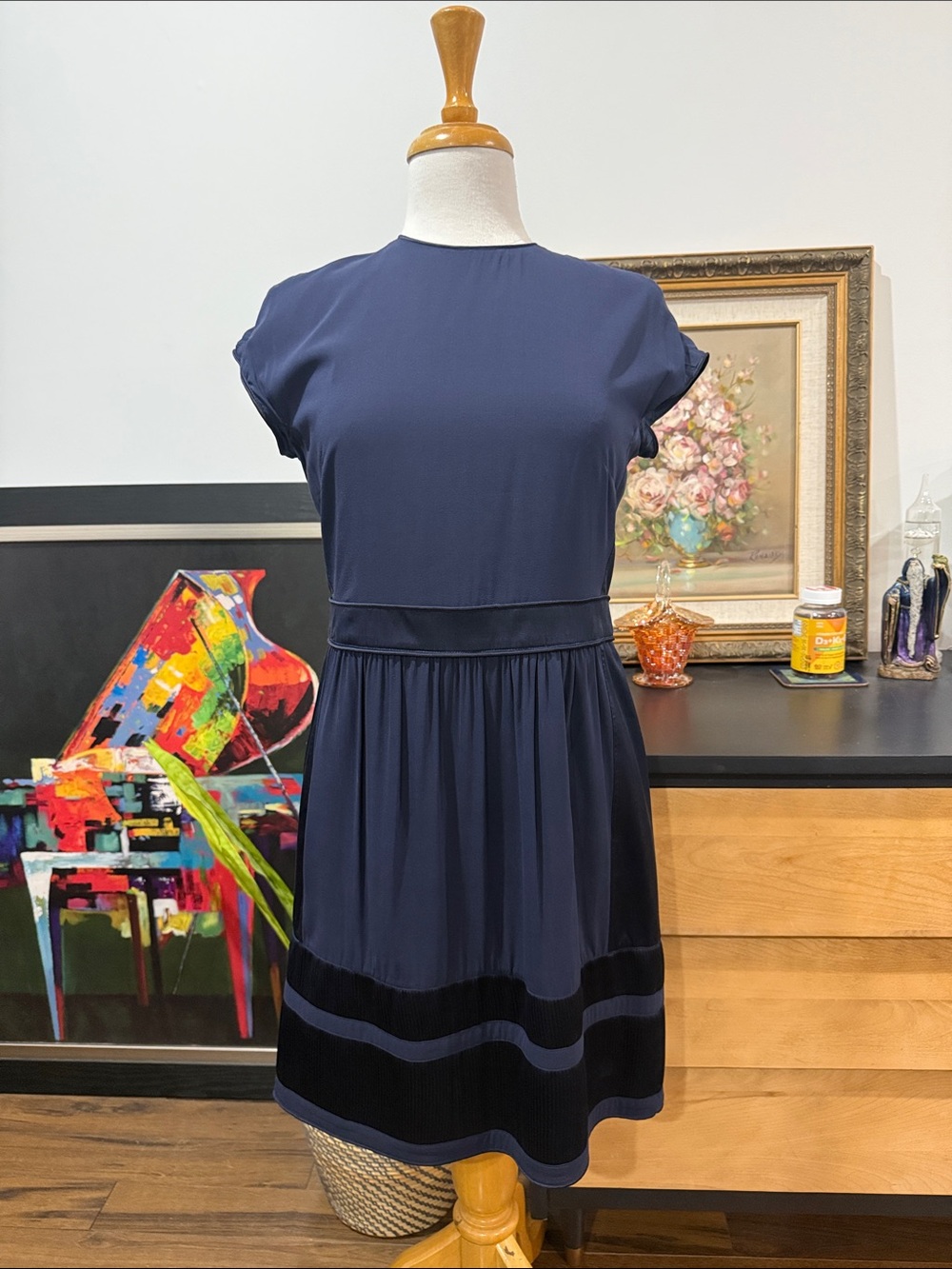 Burberry Navy Silk Dress